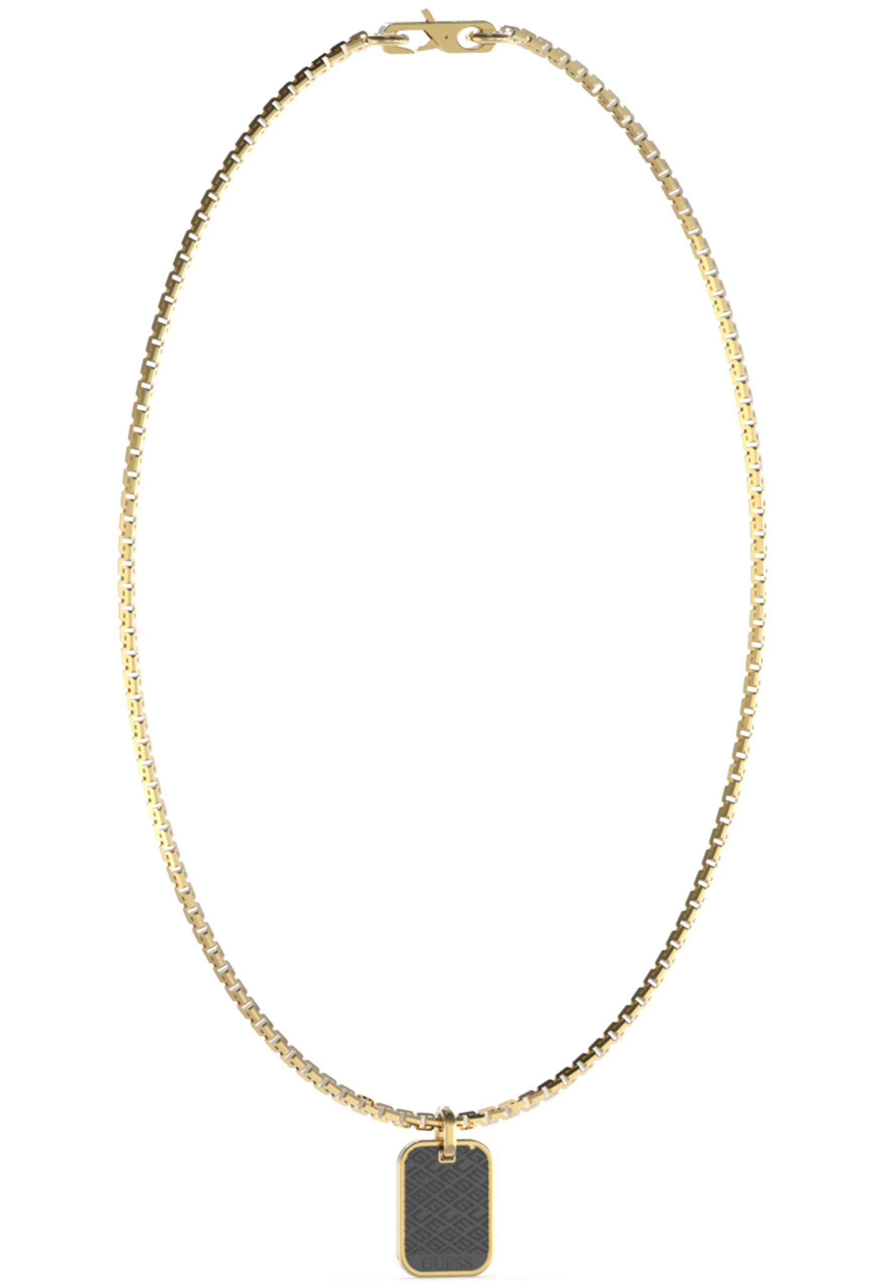 Guess Gold Tone Kings Road 21" Chain 25mm Logo Tag GUESS JEWELLERY 