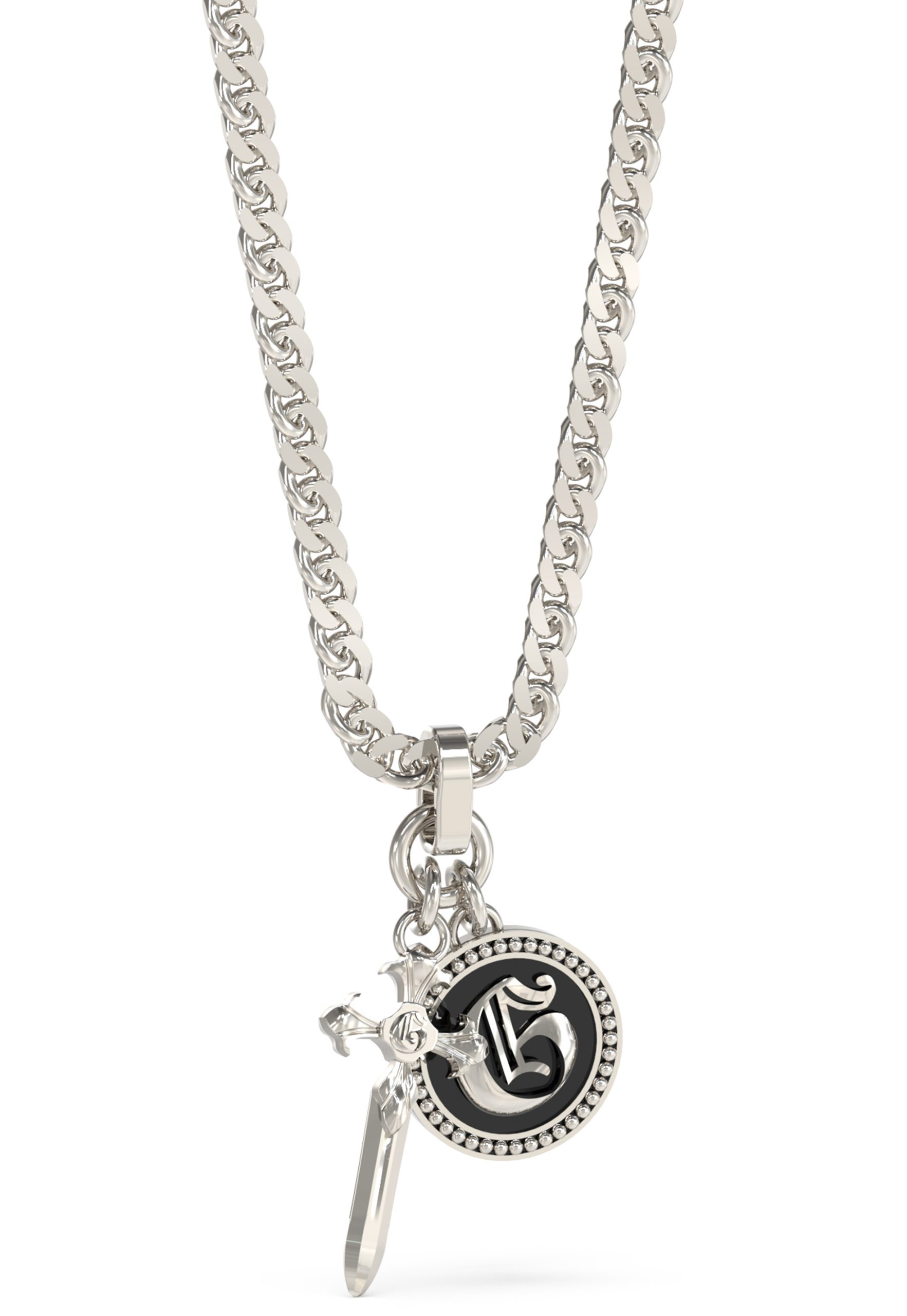 Guess Silver South Alameda G Coin & Dagger 21" Necklace GUESS JEWELLERY 