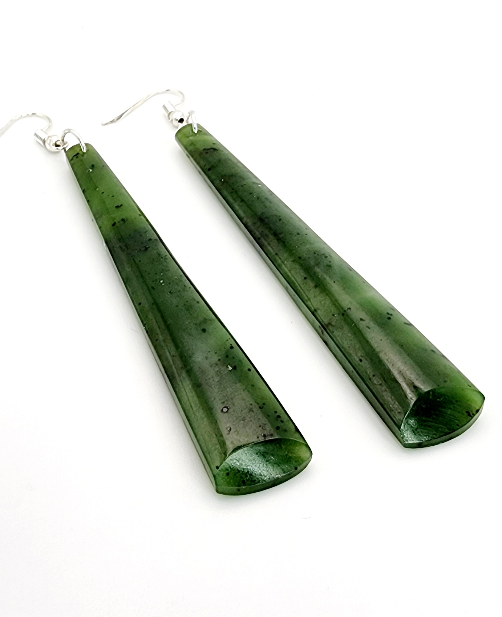 New Zealand Greenstone Drop Earrings with Sterling Silver Hooks SKU-DROP EARRINGS 01 DLZ Greenstone?Jewellery New Zealand Greenstone Drop Earrings with Sterling Silver Hooks SKU-DROP EARRINGS 01 DLZ Greenstone?Jewellery