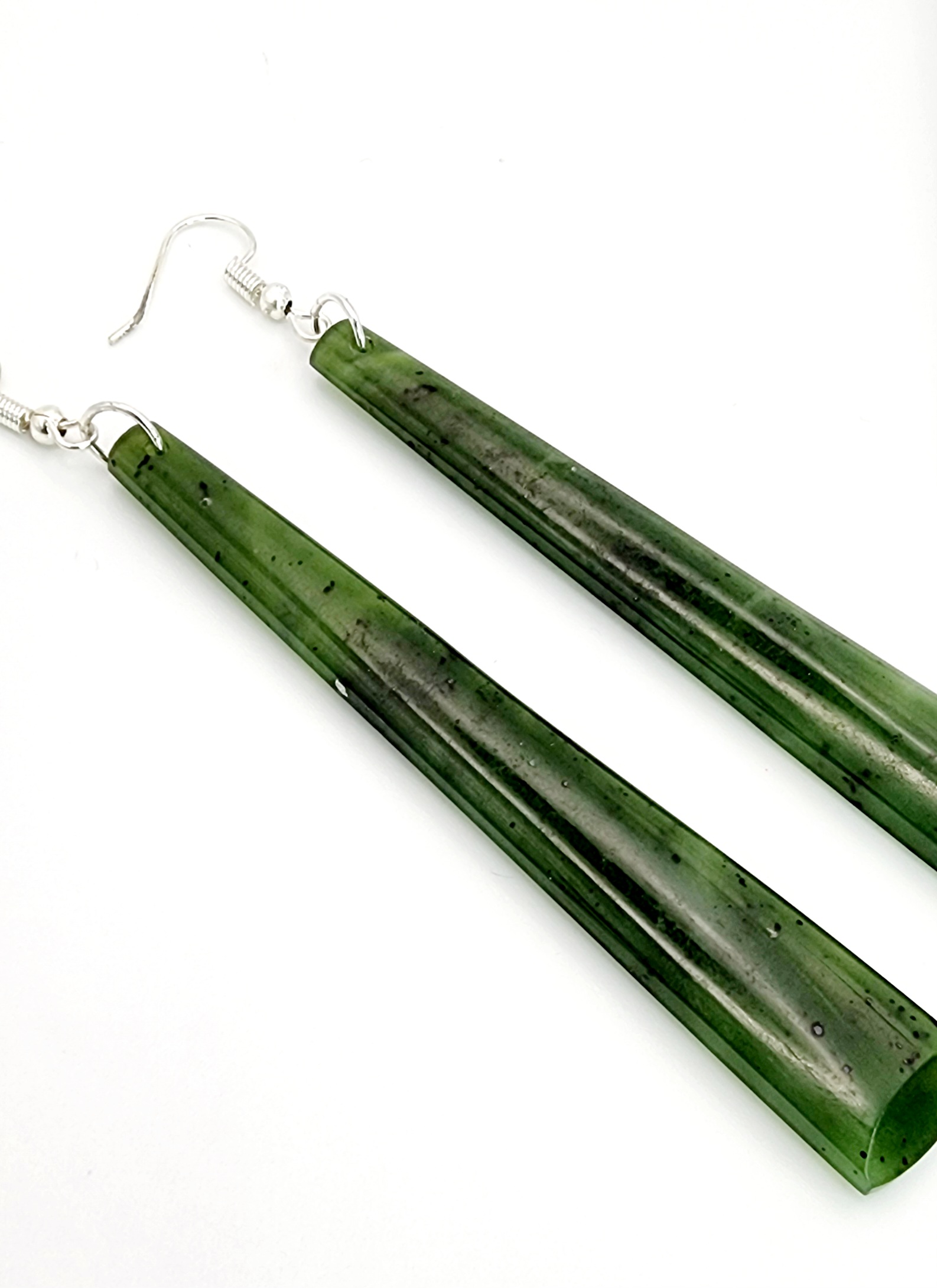 New Zealand Greenstone Drop Earrings with Sterling Silver Hooks SKU-DROP EARRINGS 01 DLZ Greenstone?Jewellery New Zealand Greenstone Drop Earrings with Sterling Silver Hooks SKU-DROP EARRINGS 01 DLZ Greenstone?Jewellery