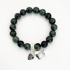 New Zealand Greenstone Pounamu Aroha Bead Bracelet with Dangle Charm SKU-NKB1 Greenstone?Jewellery New Zealand Greenstone Pounamu Aroha Bead Bracelet with Dangle Charm SKU-NKB1 Greenstone?Jewellery
