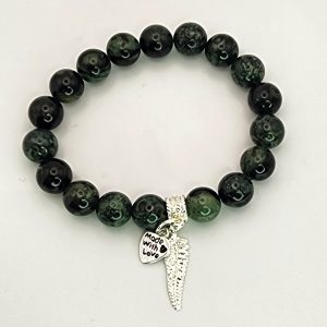 New Zealand Greenstone Pounamu Aroha Bead Bracelet with Dangle Charm SKU-NFB1 Greenstone?Jewellery New Zealand Greenstone Pounamu Aroha Bead Bracelet with Dangle Charm SKU-NFB1 Greenstone?Jewellery