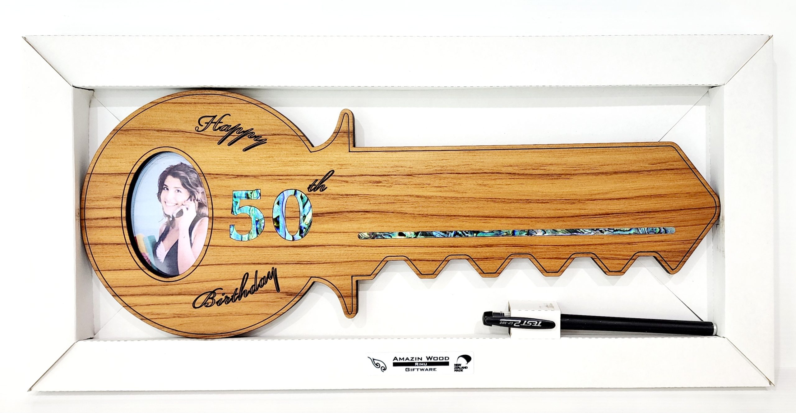 50th Key with Paua Inlay & Oval Picture Frame 21st Keys 