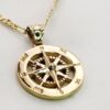 9ct Yellow Gold Large Compass Pendant, Journey to Follow Your Heart