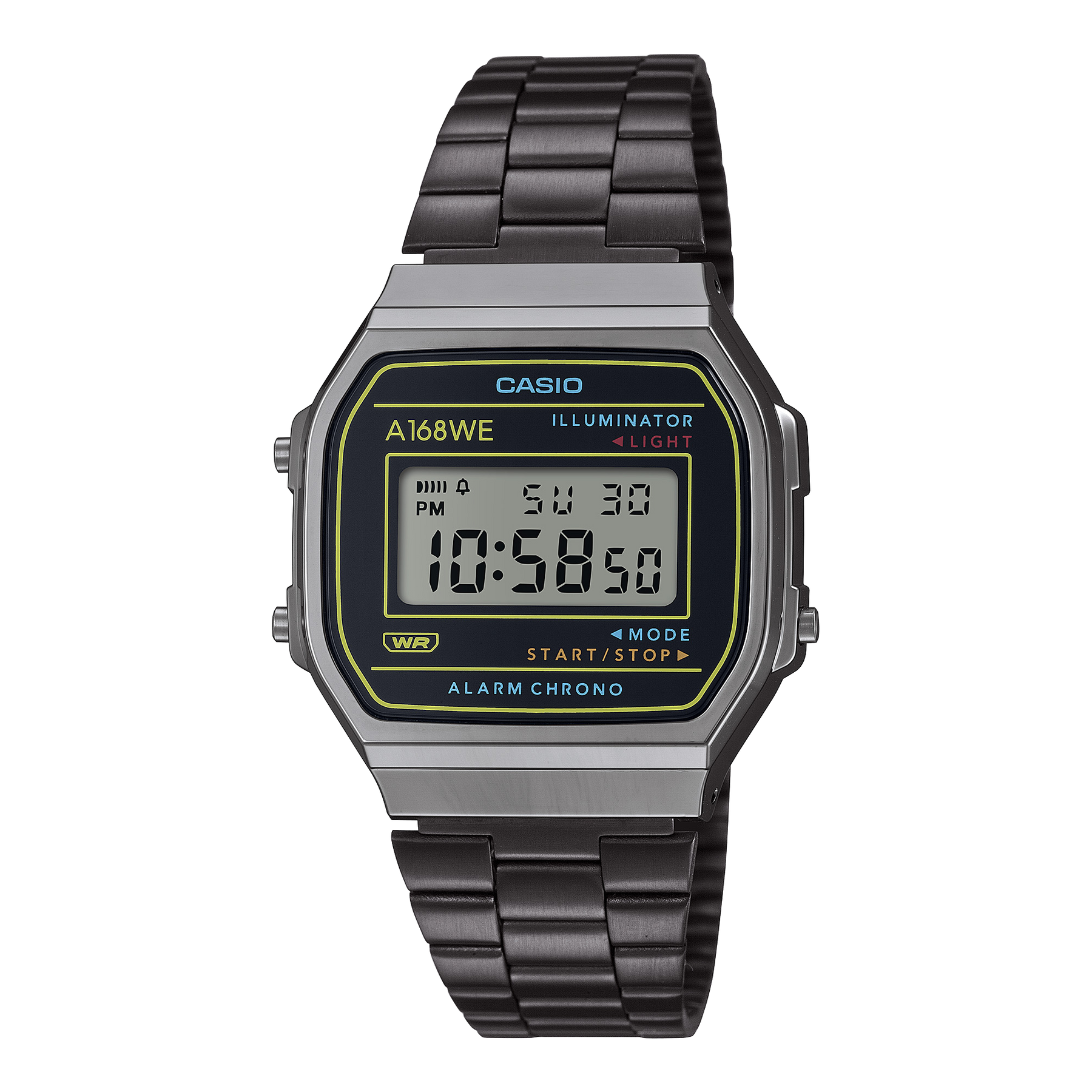 Casio Digital Hertage WR Black Ion Plated Band - A168WEHB-1A CASIO 