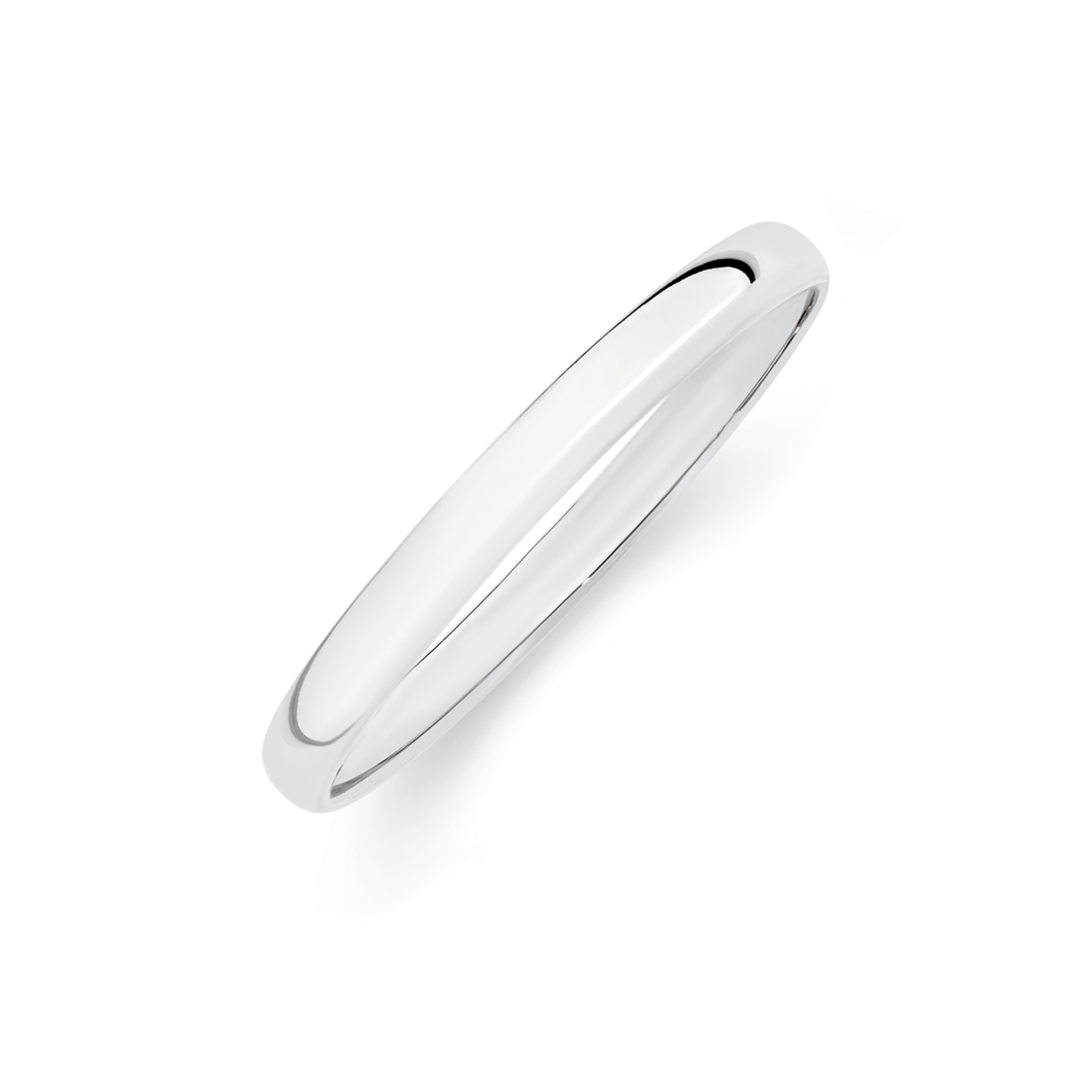 Sterling Silver 6.5mm Wide Solid Half Round Bangle Sterling Silver Bracelets 