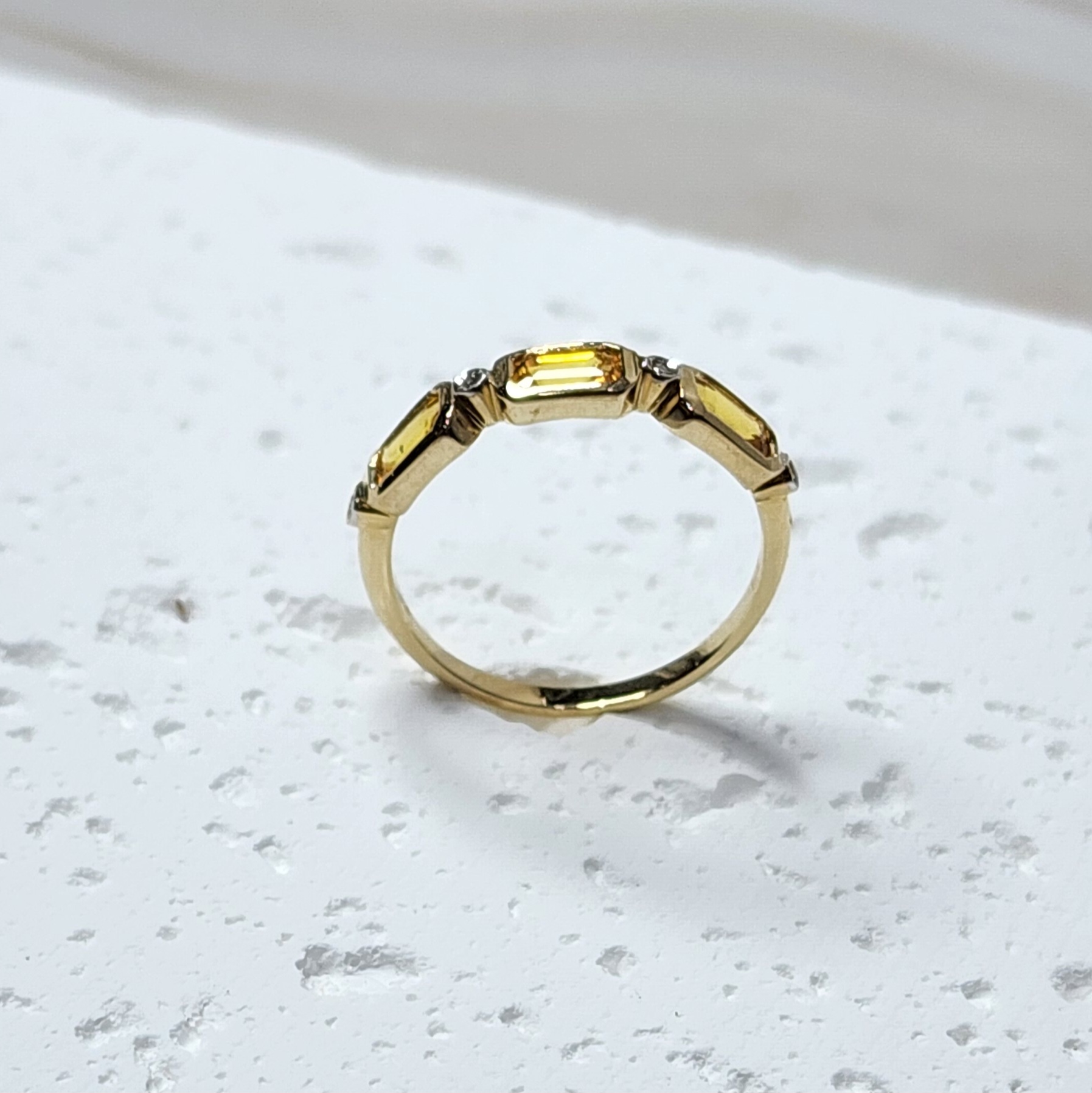 9ct Yellow Gold Dress Ring with 1.15ct Yellow Sapphire and 0.02ct Diamond Setting Gold Rings 9ct Yellow Gold Dress Ring with 1.15ct Yellow Sapphire and 0.02ct Diamond Setting Gold Rings