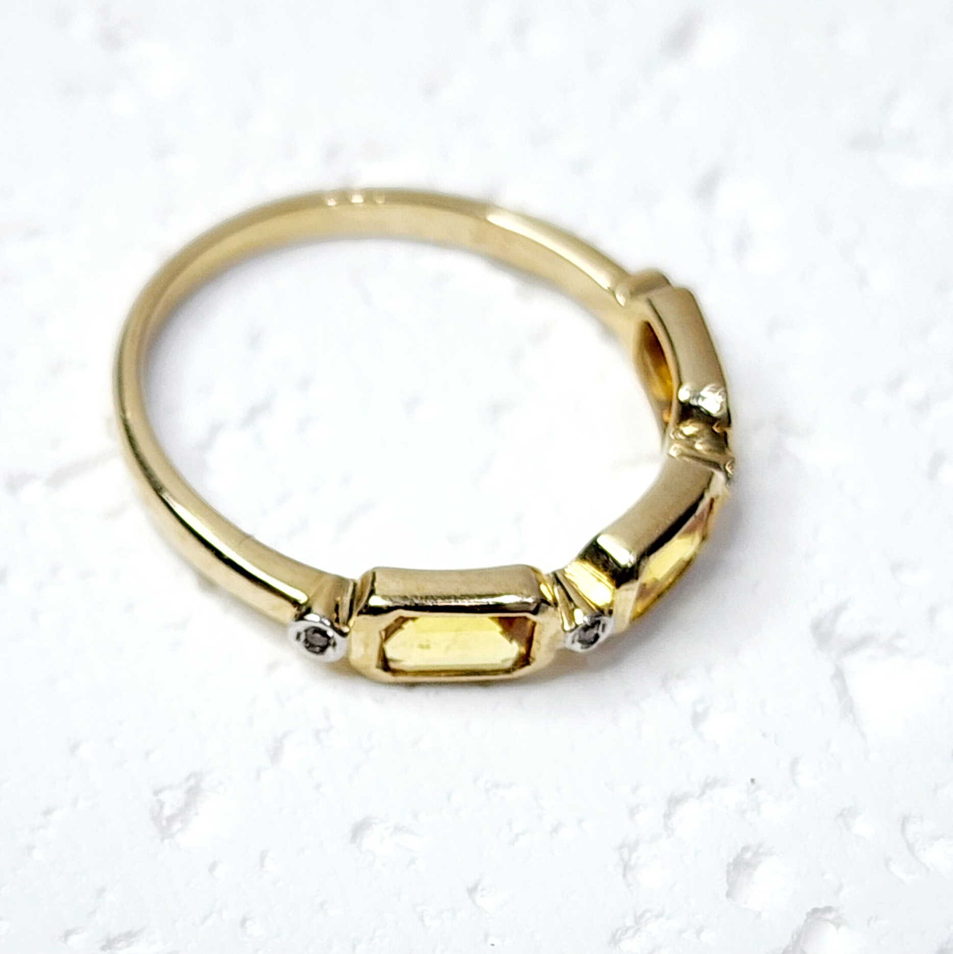 9ct Yellow Gold Dress Ring with 1.15ct Yellow Sapphire and 0.02ct Diamond Setting Gold Rings 9ct Yellow Gold Dress Ring with 1.15ct Yellow Sapphire and 0.02ct Diamond Setting Gold Rings