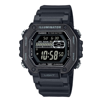 Casio Digital LED Duel Time 100M WR Watch - MWD110HB-1B CASIO 