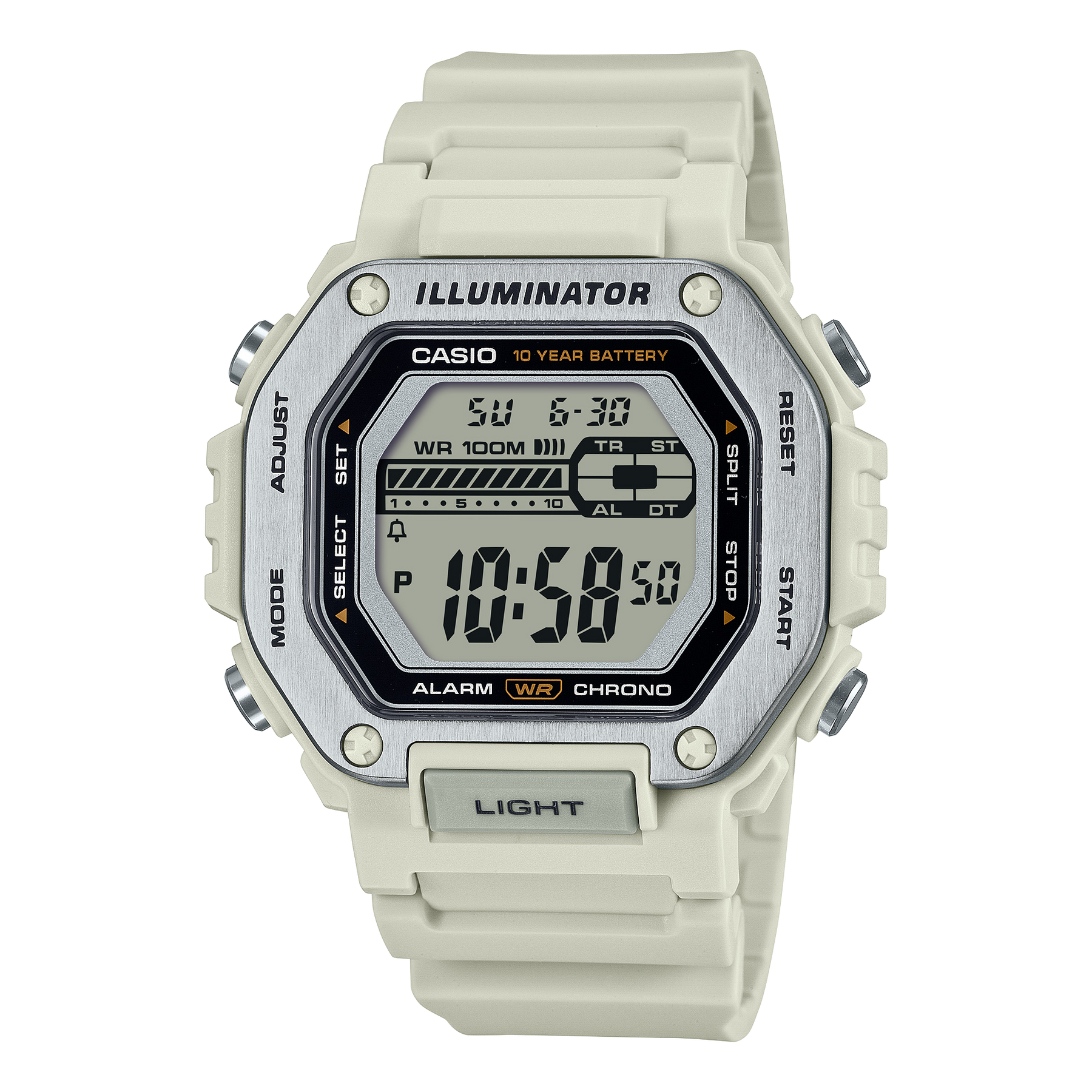 Casio Digital LED Duel Time 100M WR Watch - MWD110H-8A CASIO 