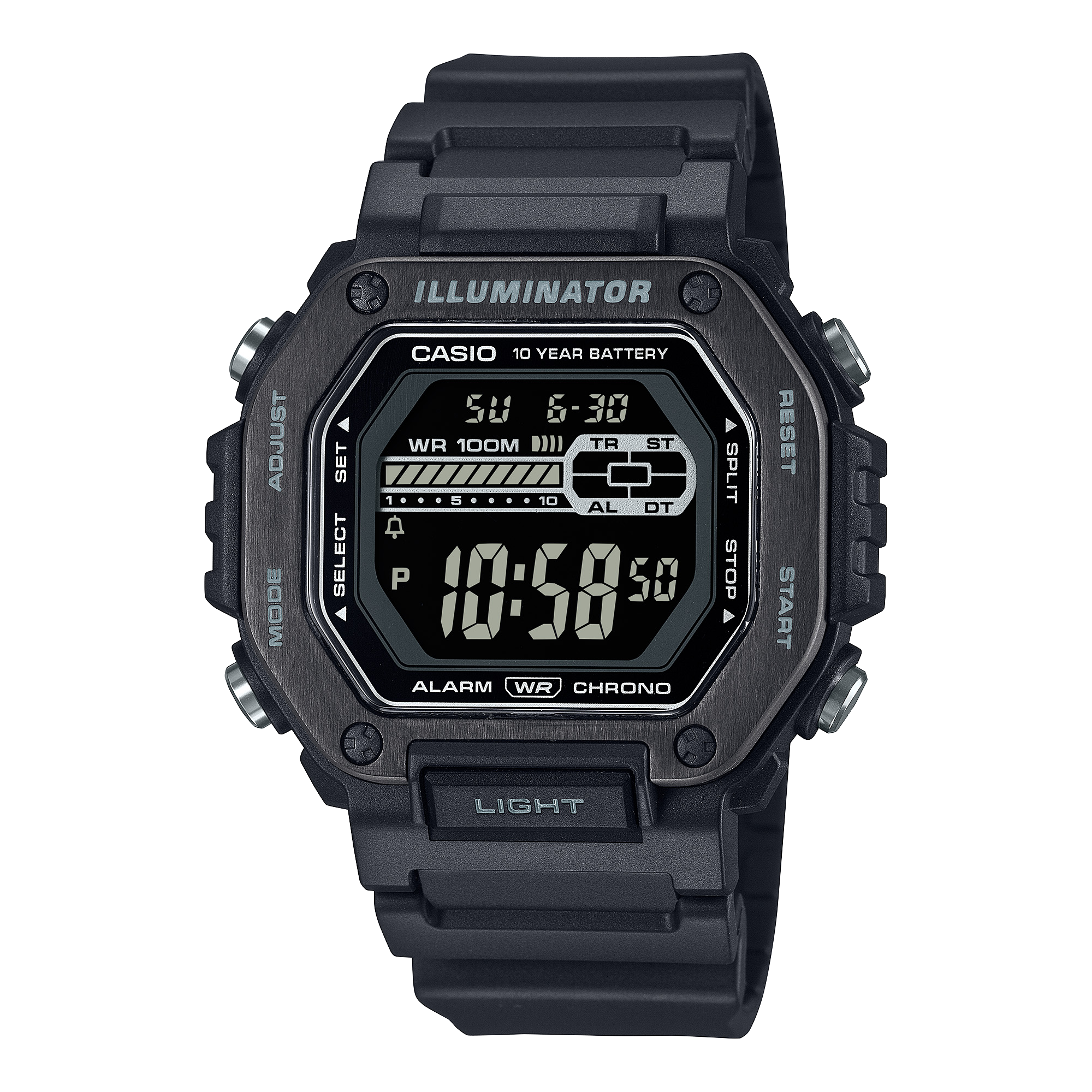 Casio Digital LED Duel Time 100M WR Watch - MWD110HB-1B CASIO 