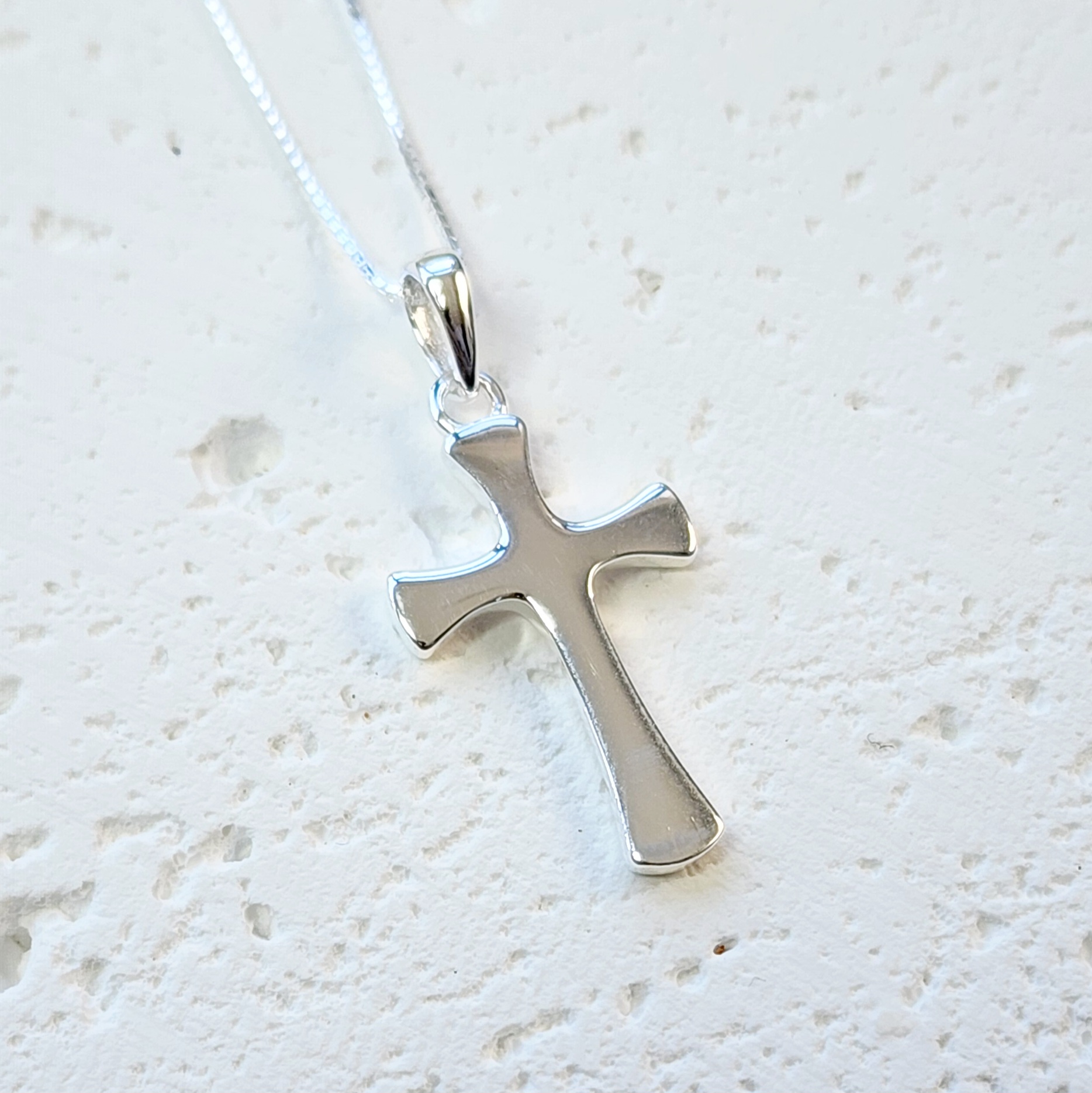 Sterling Silver Plain Cross Pendant and Sterling Silver Chain Sterling Silver Pendants 