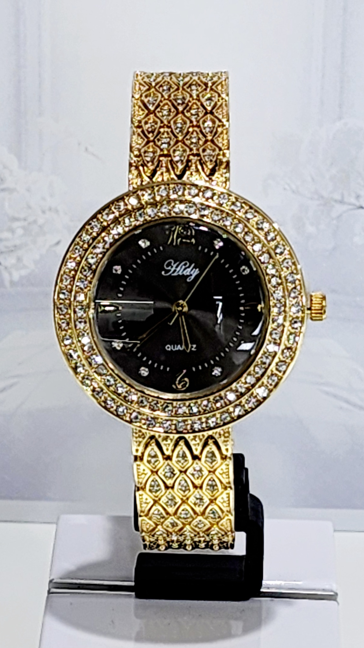 Ladies HIDY Fashion Dress Watch Gold Tone Case Black/Grey Dial Watch - Design 2407 Dress Watches 