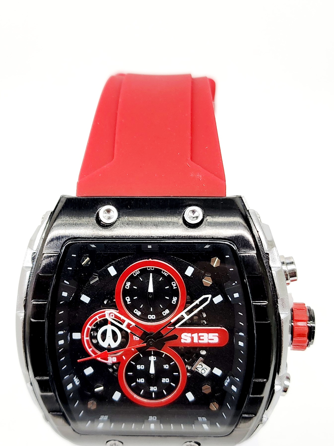 Stylish Mens Analog Rubber Strap, Multifunction Analog Red Rubber Strap, Gold/Black Case, Black Dial Quartz Watch Dress Watches Stylish Mens Analog Rubber Strap, Multifunction Analog Red Rubber Strap, Gold/Black Case, Black Dial Quartz Watch Dress Watches