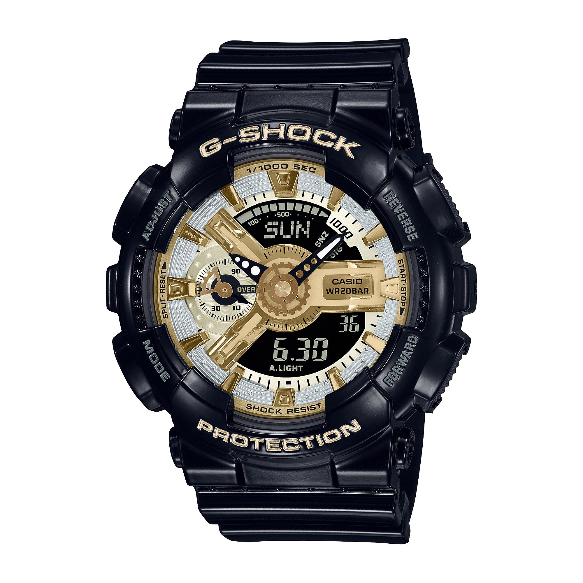 Casio G-Shock Duel Time 200m WR Black Resin Band Watch - GMAS110GB-1A G-SHOCK 