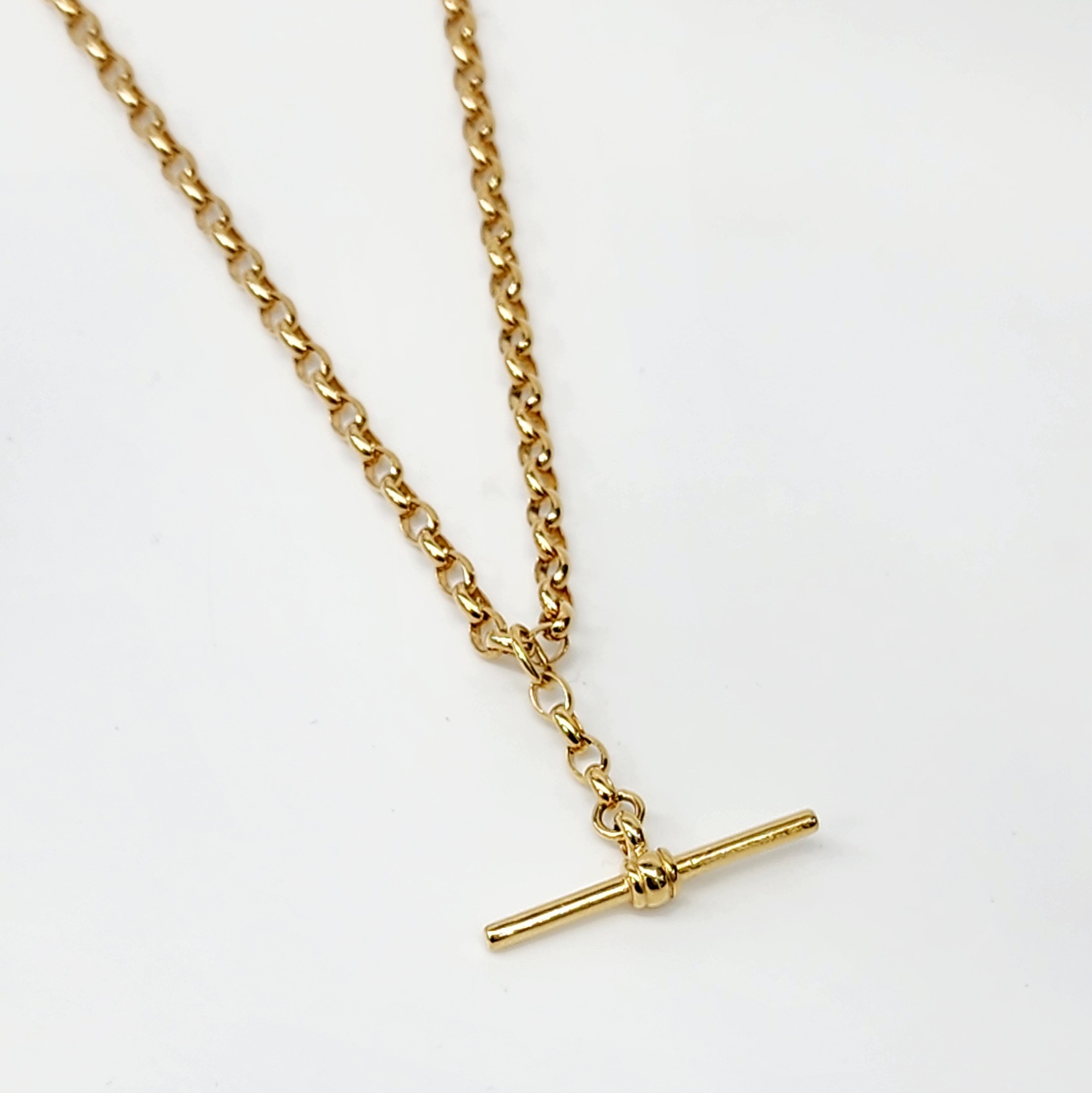 9ct Yellow Gold 60cm B02 Oval Belcher Chain with 25mm 9ct Gold Fob Pendant Gold Pendants 