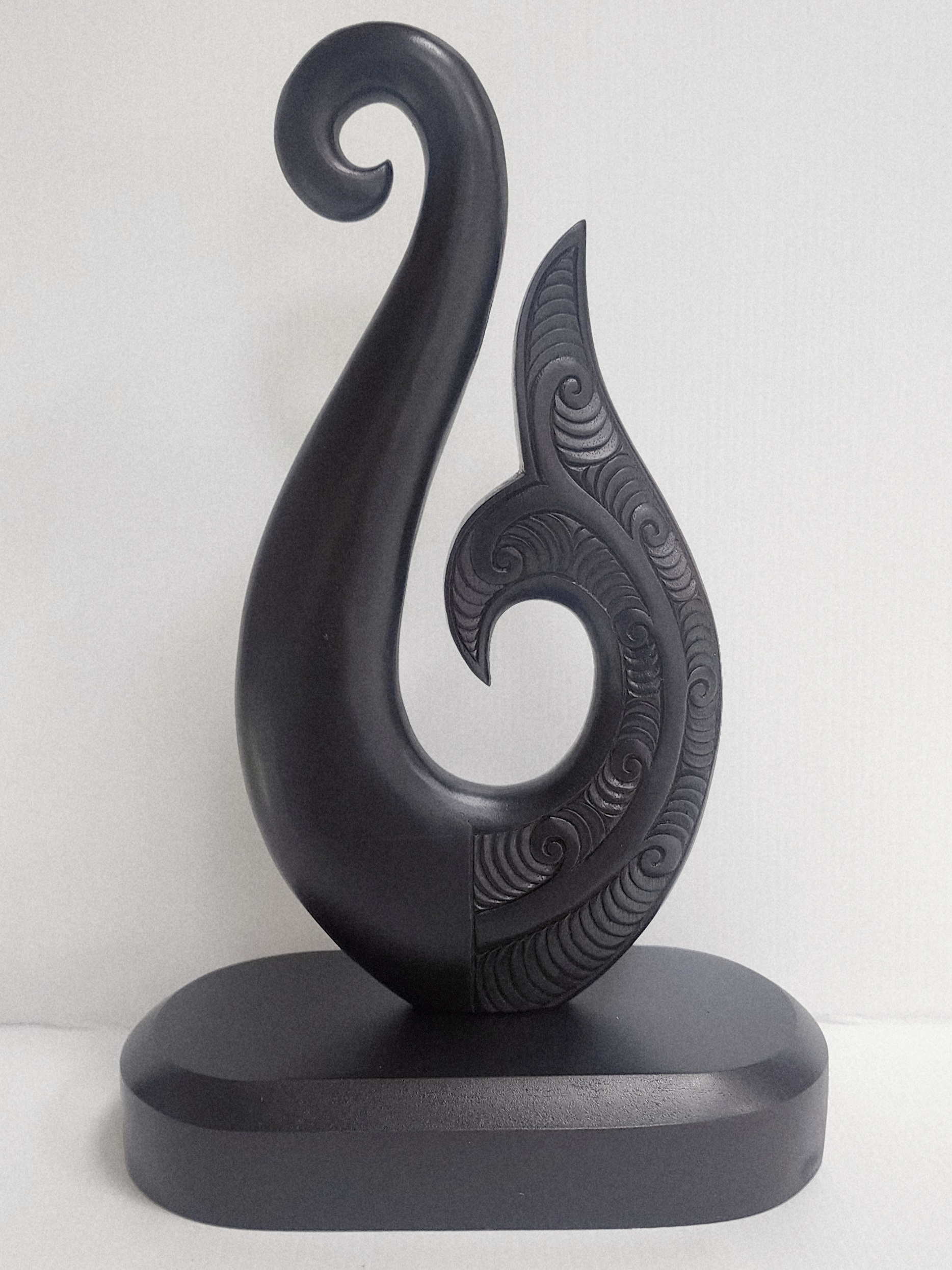 Wooden Carved Fish Hook On Base 310mm High - VW923 NIXON, WATCH Wooden Carved Fish Hook On Base 310mm High - VW923 NIXON, WATCH