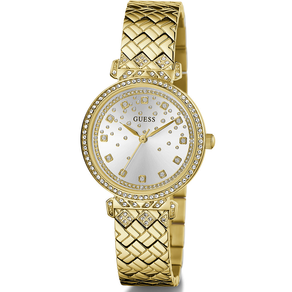 Guess Ladies Enchantment Silver Dial Gold Case/Band Watch - GW0763L2 GUESS 