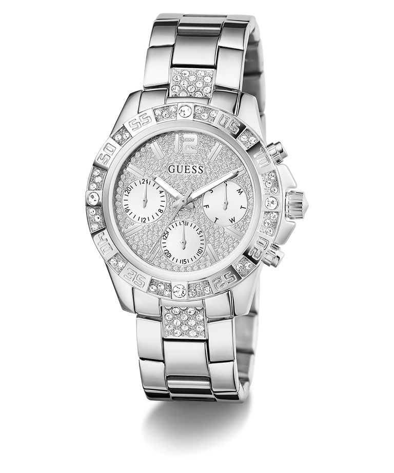 Guess Ladies Majesty Crystal Set Silver Dial/Case & Band Watch - GW0771L1 GUESS 