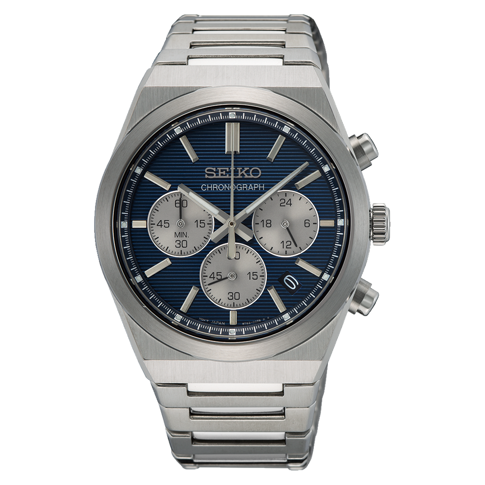 Seiko Quartz Gents Chronograph 100m WR Stainless Steel Case & Band Watch - SSB453P1 Seiko 