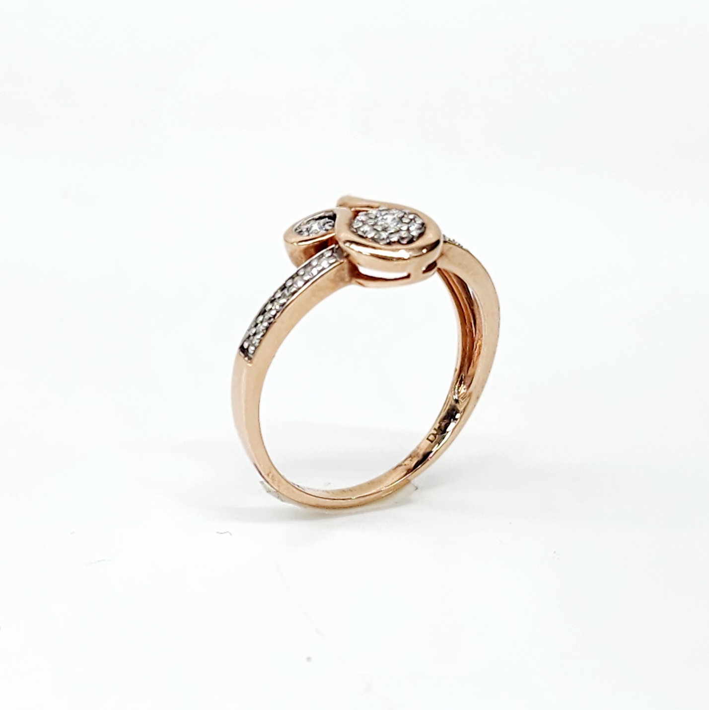 9ct Rose Gold Fancy Swirl 0.16ct Diamond Ring Sterling Silver Rings 9ct Rose Gold Fancy Swirl 0.16ct Diamond Ring Sterling Silver Rings