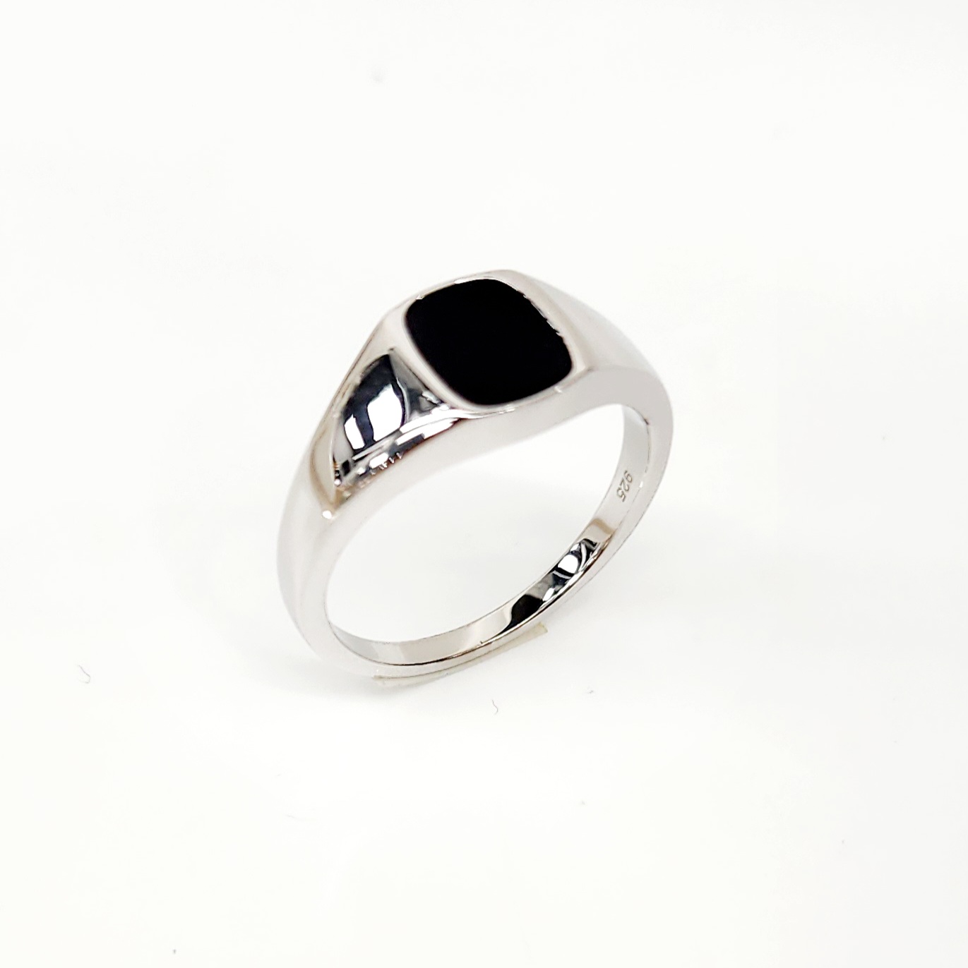 Sterling Silver Oval Black Onyx Signet Ring Sterling Silver Rings 