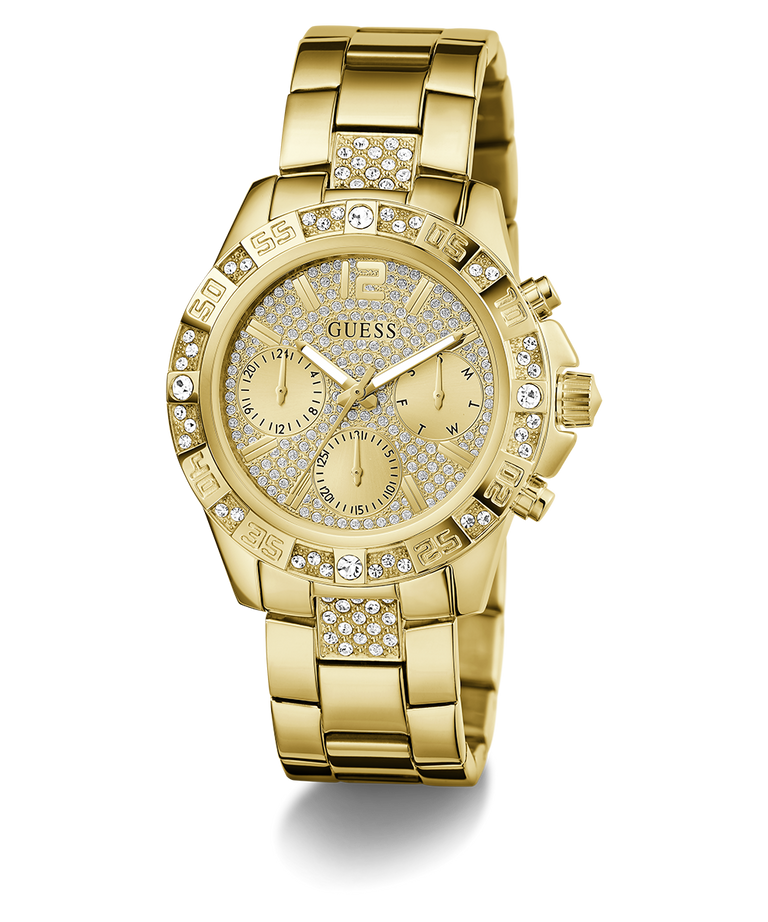 Guess Ladies Majesty Crystal Set Gold Dial/Case & Band Watch - GW0771L2 GUESS Guess Ladies Majesty Crystal Set Gold Dial/Case & Band Watch - GW0771L2 GUESS