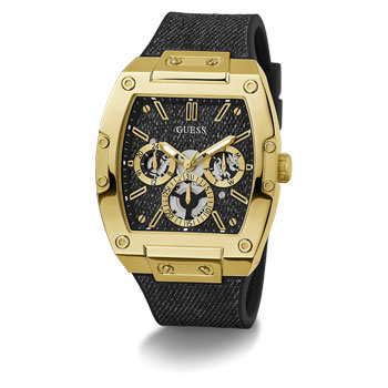 Guess Mens Phoenix Black Gold Tone Multi-Function Watch - GW0786G1 GUESS 