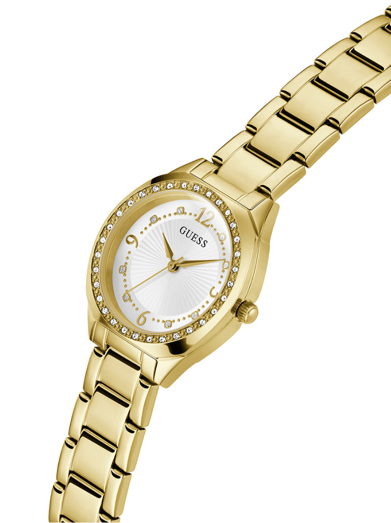 Guess Ladies Charlotte White Dial Quartz Analog Gold Tone - GW0767L2 GUESS Guess Ladies Charlotte White Dial Quartz Analog Gold Tone - GW0767L2 GUESS