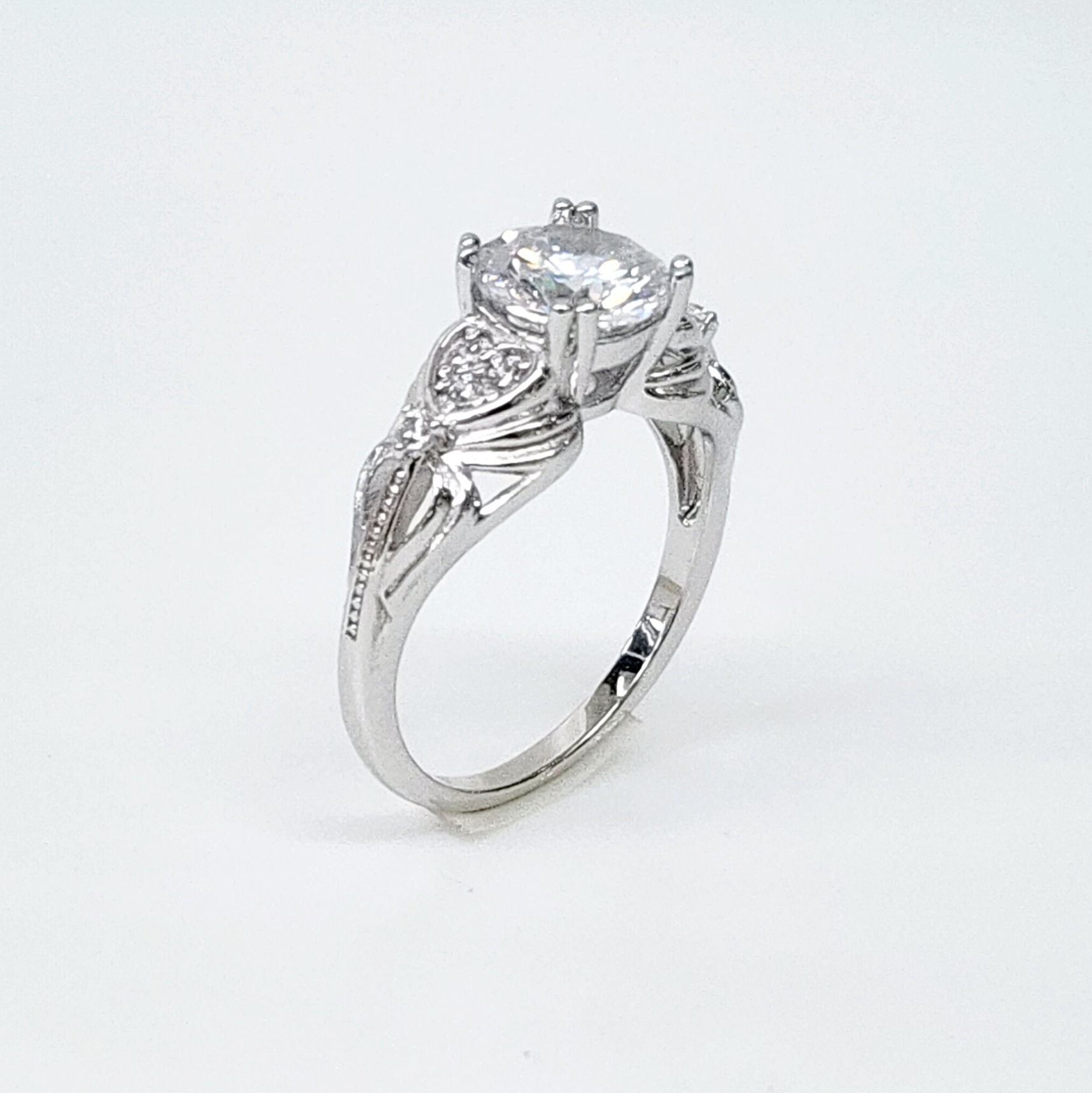 Sterling Silver Engagement/Dress Ring With Cubic Zirconia Setting Sterling Silver Rings Sterling Silver Engagement/Dress Ring With Cubic Zirconia Setting Sterling Silver Rings