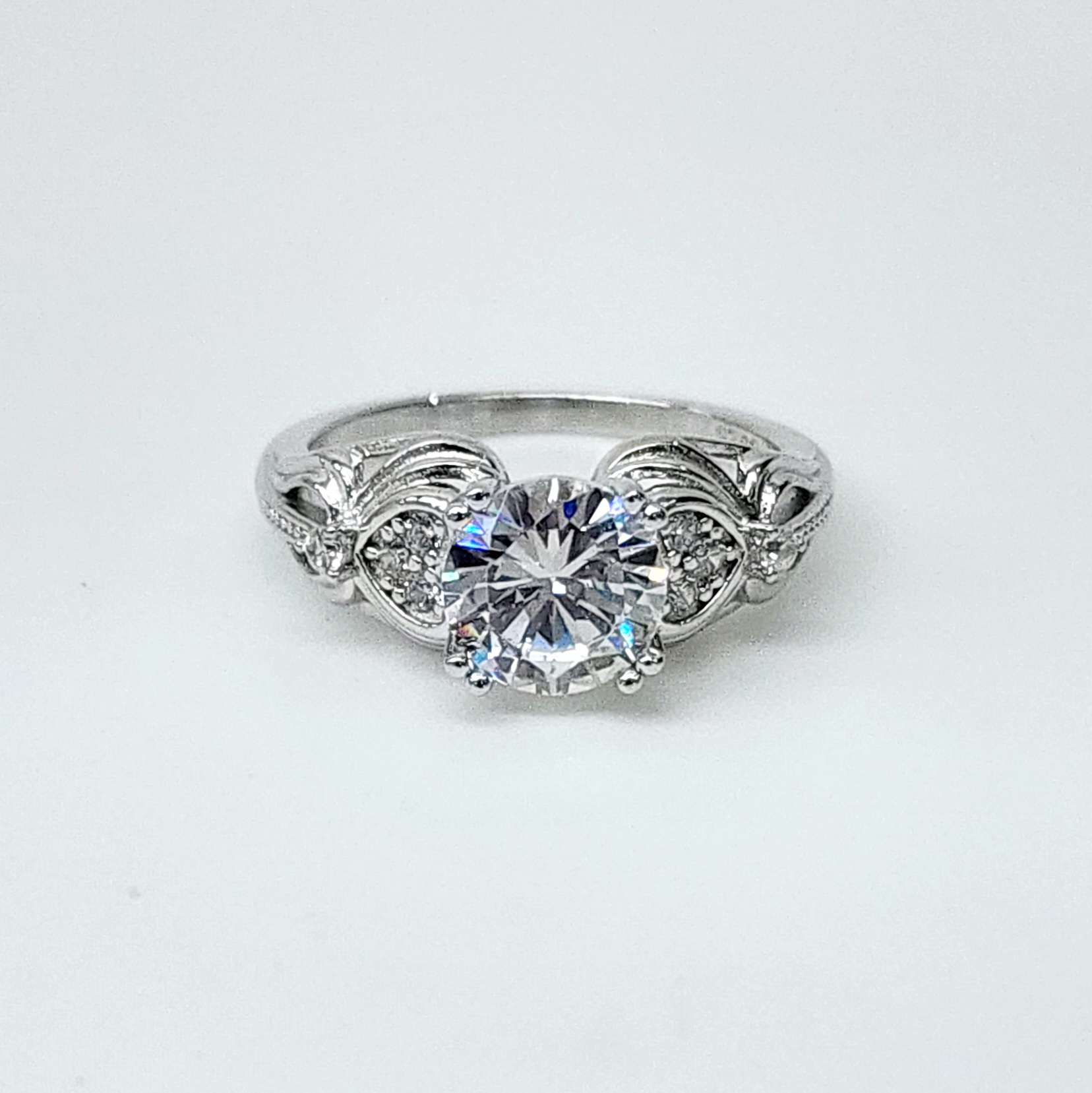 Sterling Silver Engagement/Dress Ring With Cubic Zirconia Setting Sterling Silver Rings Sterling Silver Engagement/Dress Ring With Cubic Zirconia Setting Sterling Silver Rings