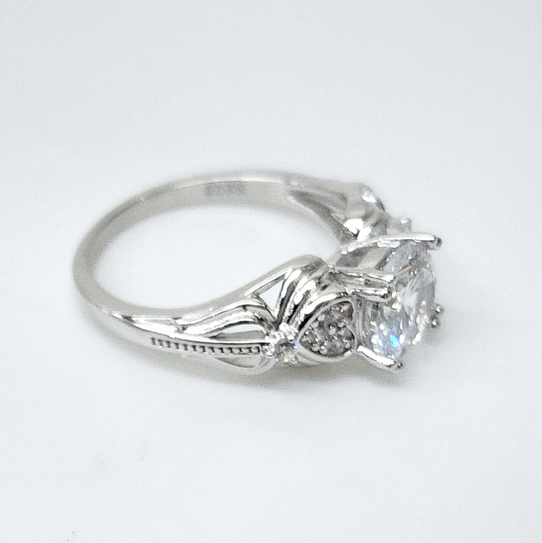 Sterling Silver Engagement/Dress Ring With Cubic Zirconia Setting Sterling Silver Rings Sterling Silver Engagement/Dress Ring With Cubic Zirconia Setting Sterling Silver Rings