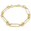 9ct Yellow Gold Hallow Figaro Paper Clip Bracelet