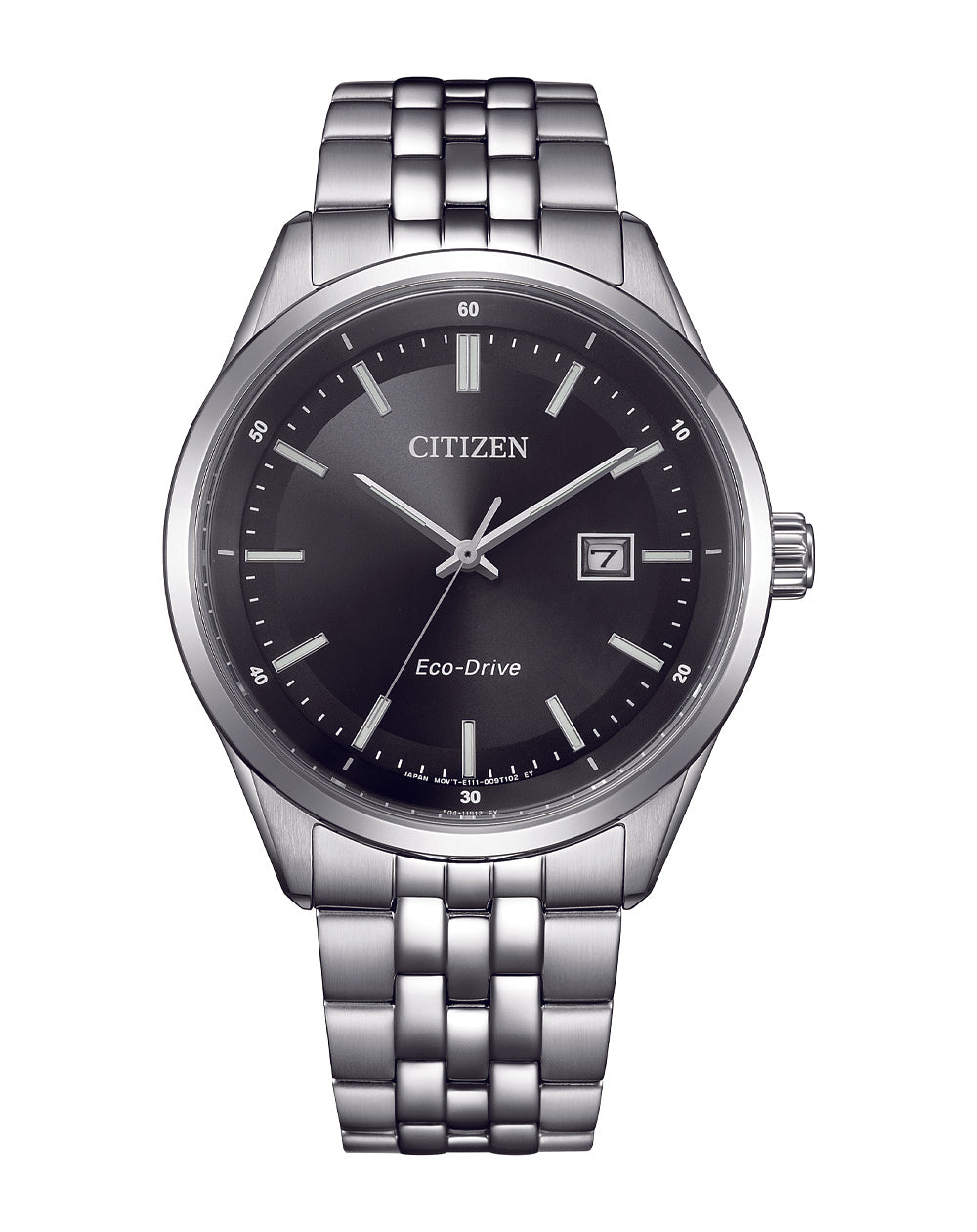 Citizen Gents Eco-Drive 100M Stainless Steel Black Dial Watch - BM7560-59E WATCH 