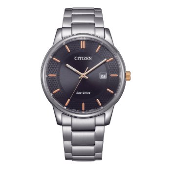 Citizen Gents Eco-Drive 50M Stainless Steel Black Dial Watch - BM6977-70E NIXON, WATCH 