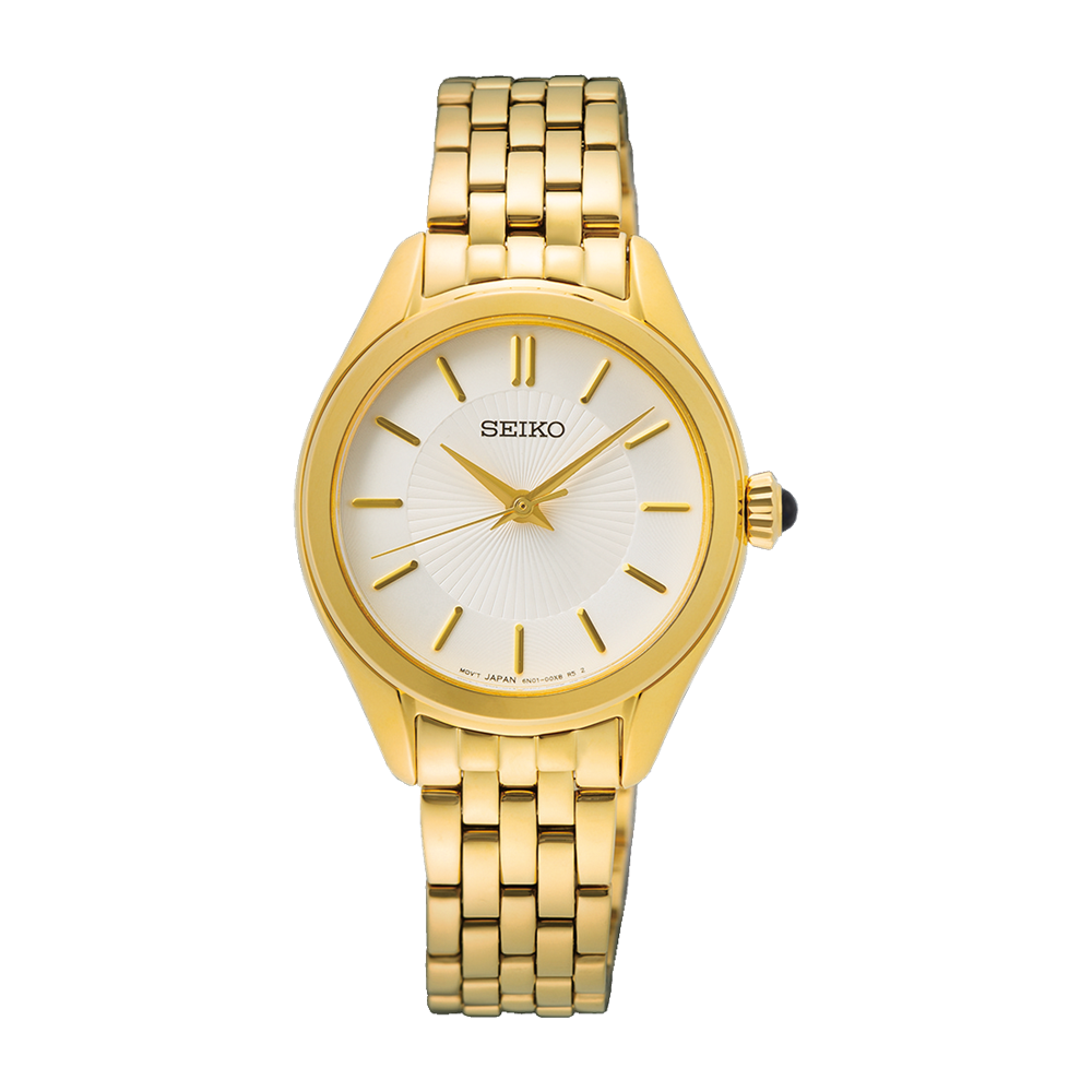 Seiko Ladies Daywear Quartz Gold Case & Band Watch - SUR538P1 WATCH 