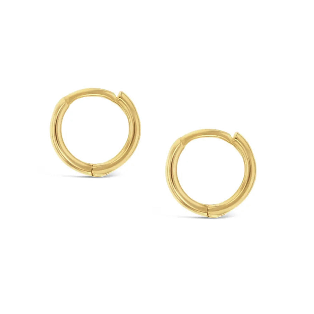 9ct Yellow Gold 6mm Mini Huggie Earrings Sterling Silver Rings 