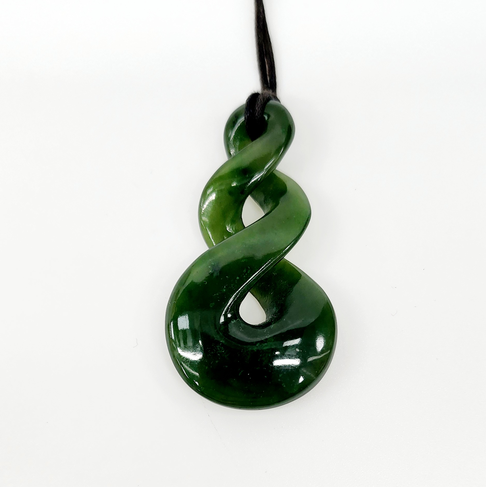 New Zealand Greenstone Double Pikorua (Twist) Necklace 9ct Gold Ring, Gold Jewellery, Gold Rings 
