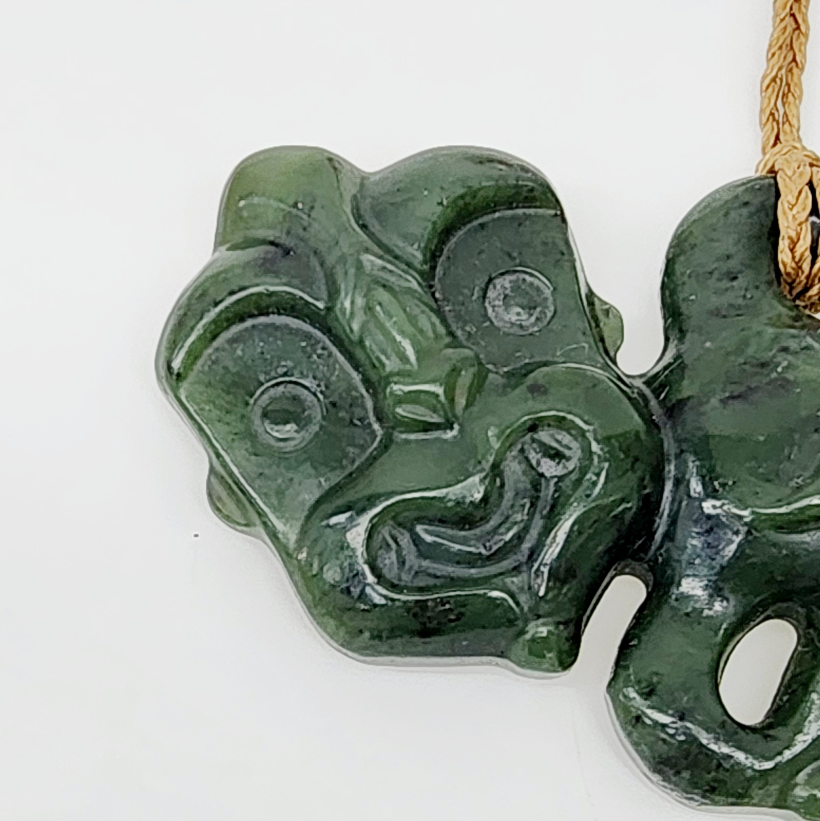 New Zealand Greenstone Large Hei Tiki Necklace New Zealand Greenstone Large Hei Tiki Necklace