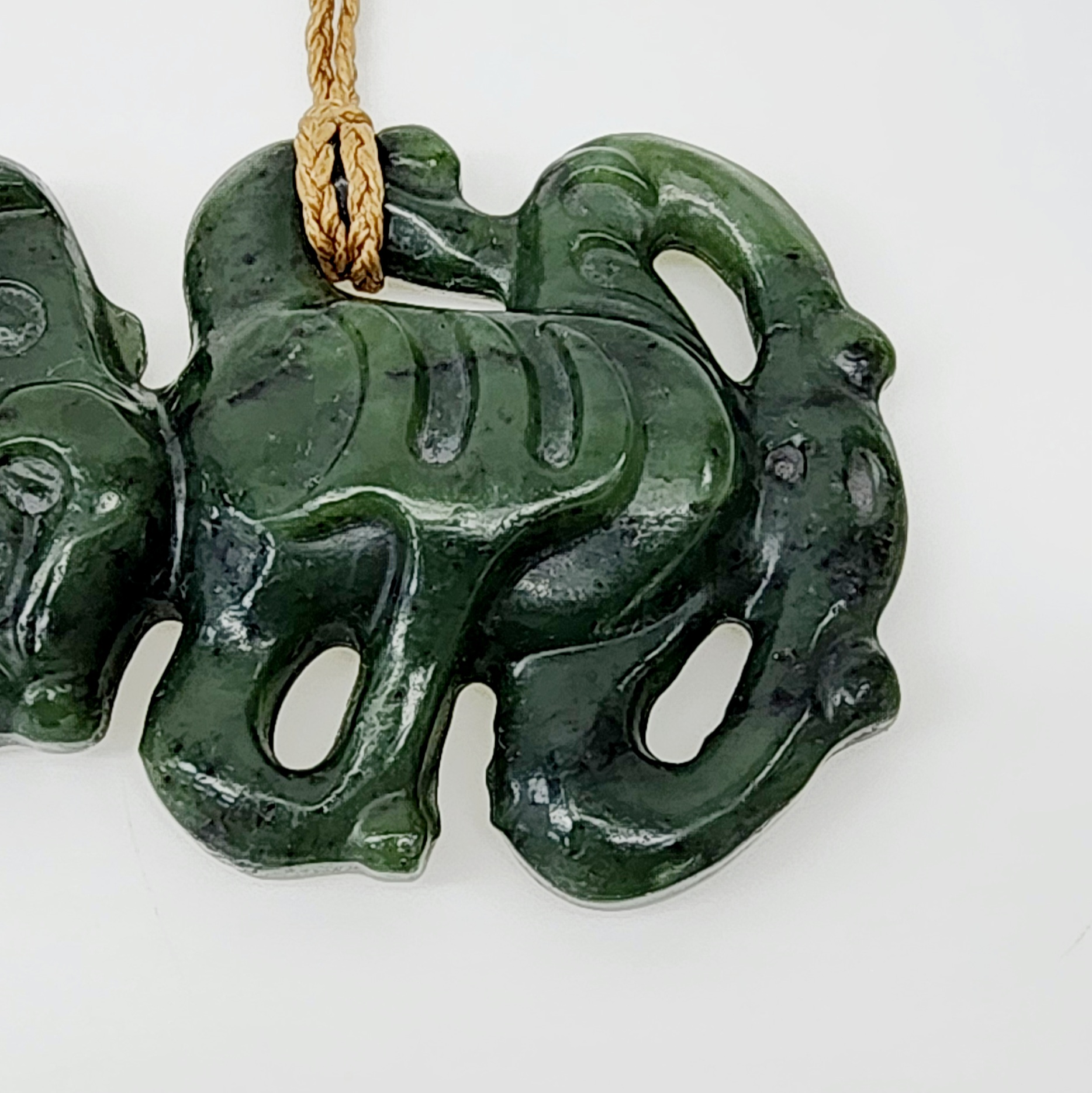 New Zealand Greenstone Large Hei Tiki Necklace New Zealand Greenstone Large Hei Tiki Necklace