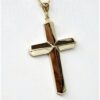 9ct Yellow Gold Bevelled Cross Pendant 22mm x 41mm