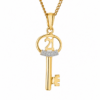9ct Yellow Gold Diamond Set 21st Key Pendant