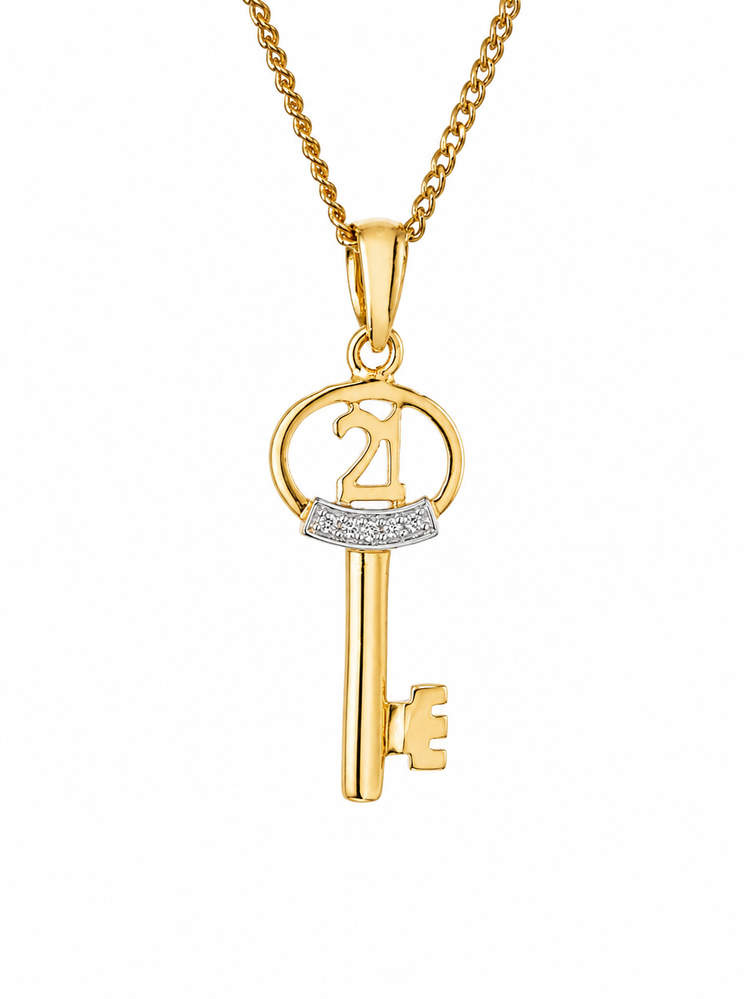 9ct Yellow Gold Diamond Set 21st Key Pendant Gold Pendants 9ct Yellow Gold Diamond Set 21st Key Pendant Gold Pendants