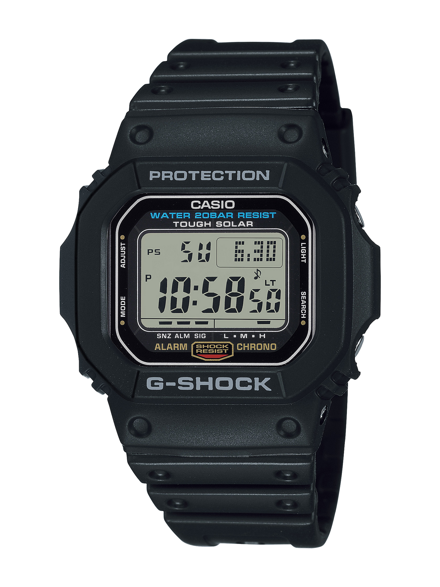 G-Shock Digital Solar Powered 200M WR Black Resin Band - G5600UE-1D CASIO 