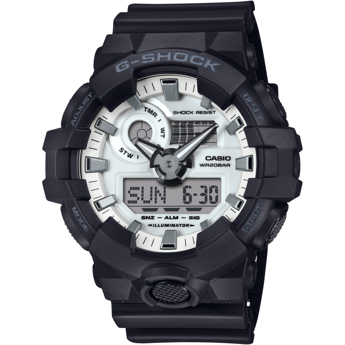 G-Shock Duo Black & White 200M WR Black Resin Band - GA700WD-1A CASIO 