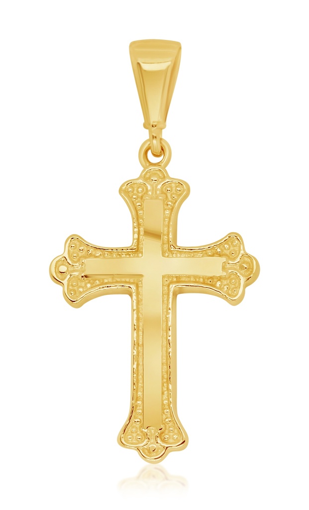 9ct Yellow Gold Detailed Polished Orthodox Cross Pendant 13mm x 20mm Gold Bracelets 