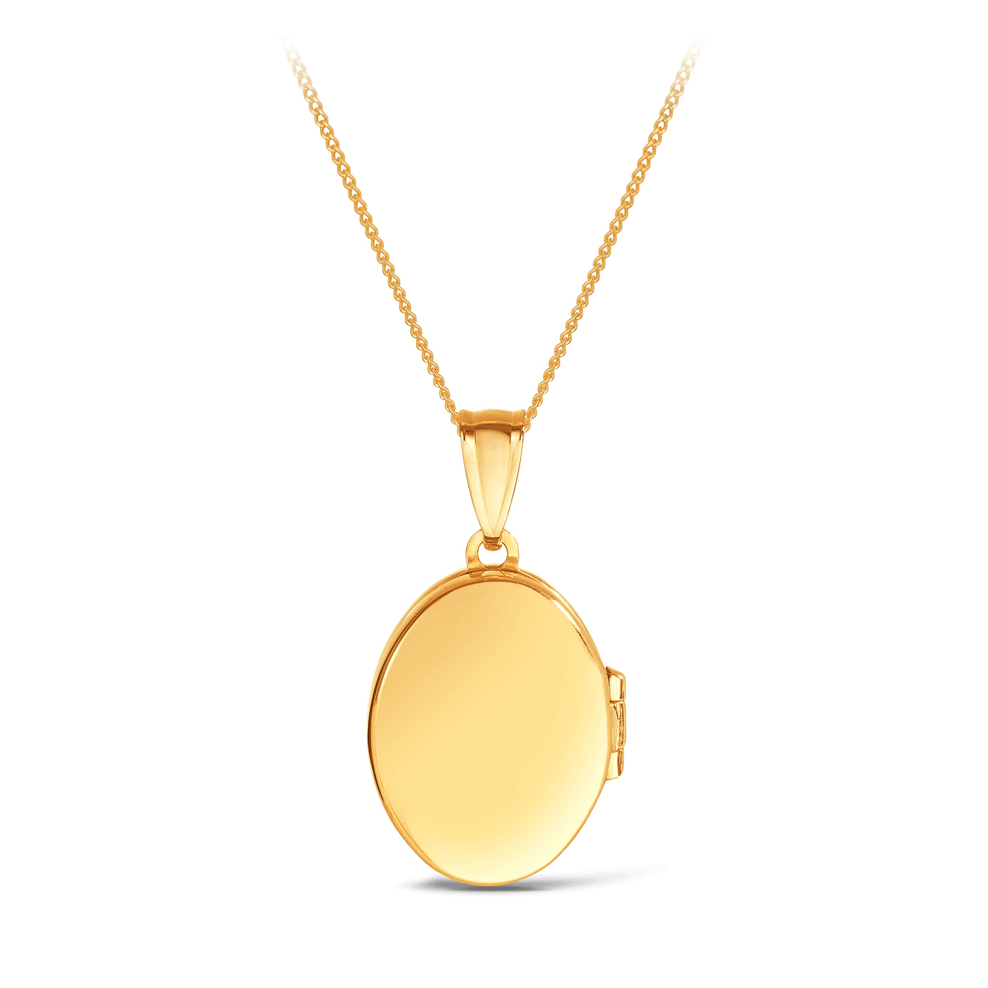 9ct Yellow Gold plain Oval Locket Pendant Gold Bracelets 