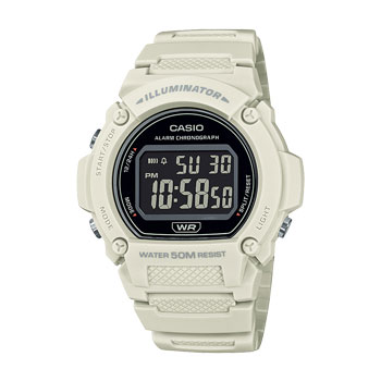 Casio Digital Earth Tone 50M WR Watch - W219HC-8B CASIO 