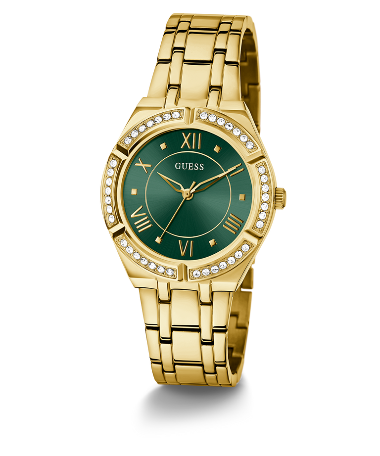 Guess Ladies Cosmo Green Dial Gold Case & Strap - GW0033L8 GUESS 