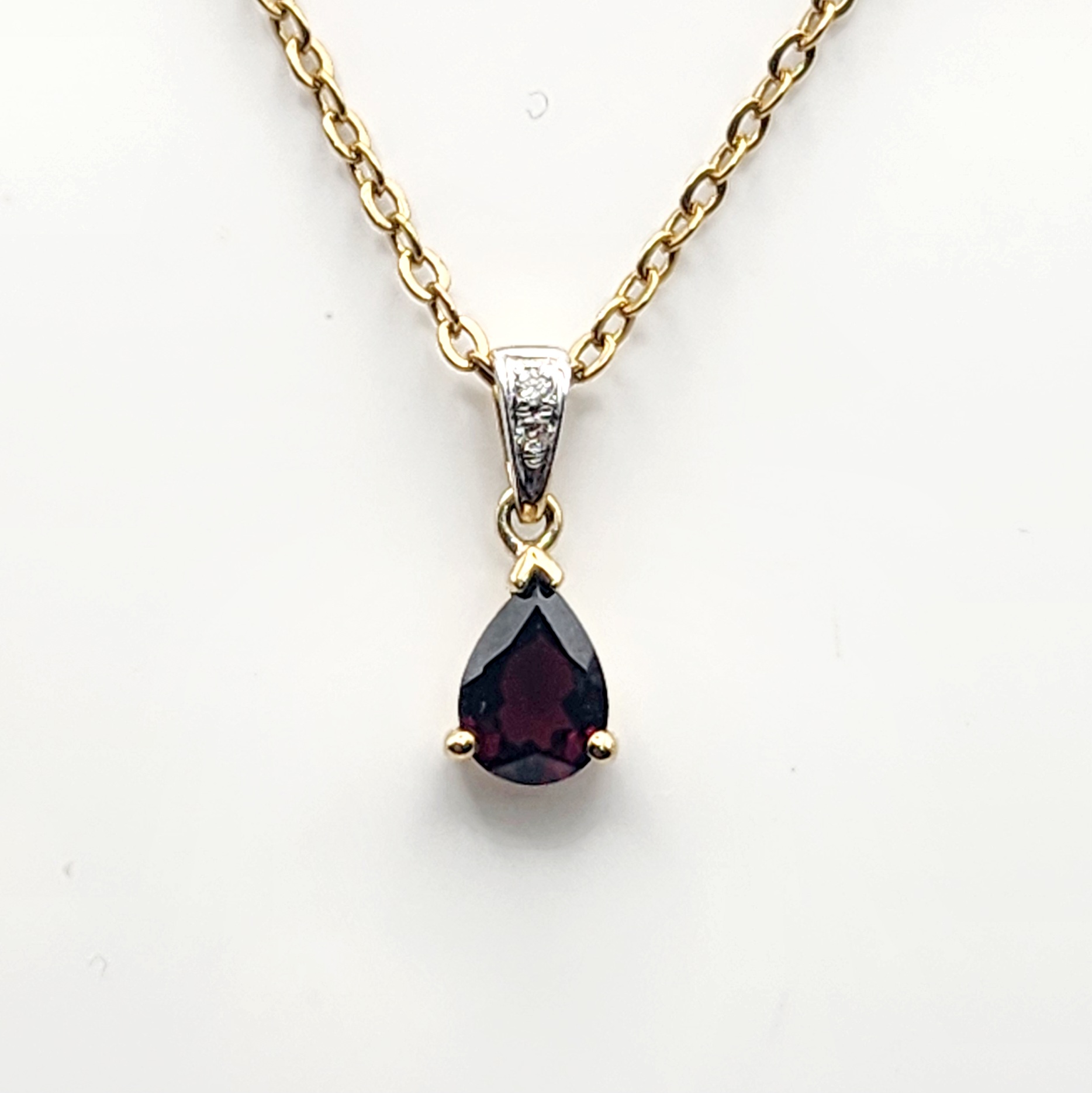9ct Yellow Gold Teardrop Garnet with Diamond Pendant - 9CTDIAGAR-BB G-SHOCK 9ct Yellow Gold Teardrop Garnet with Diamond Pendant - 9CTDIAGAR-BB G-SHOCK